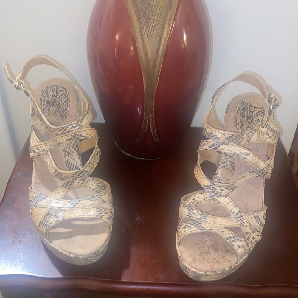 Beautiful Boc 4 Inch Animal Print Wedge Heels